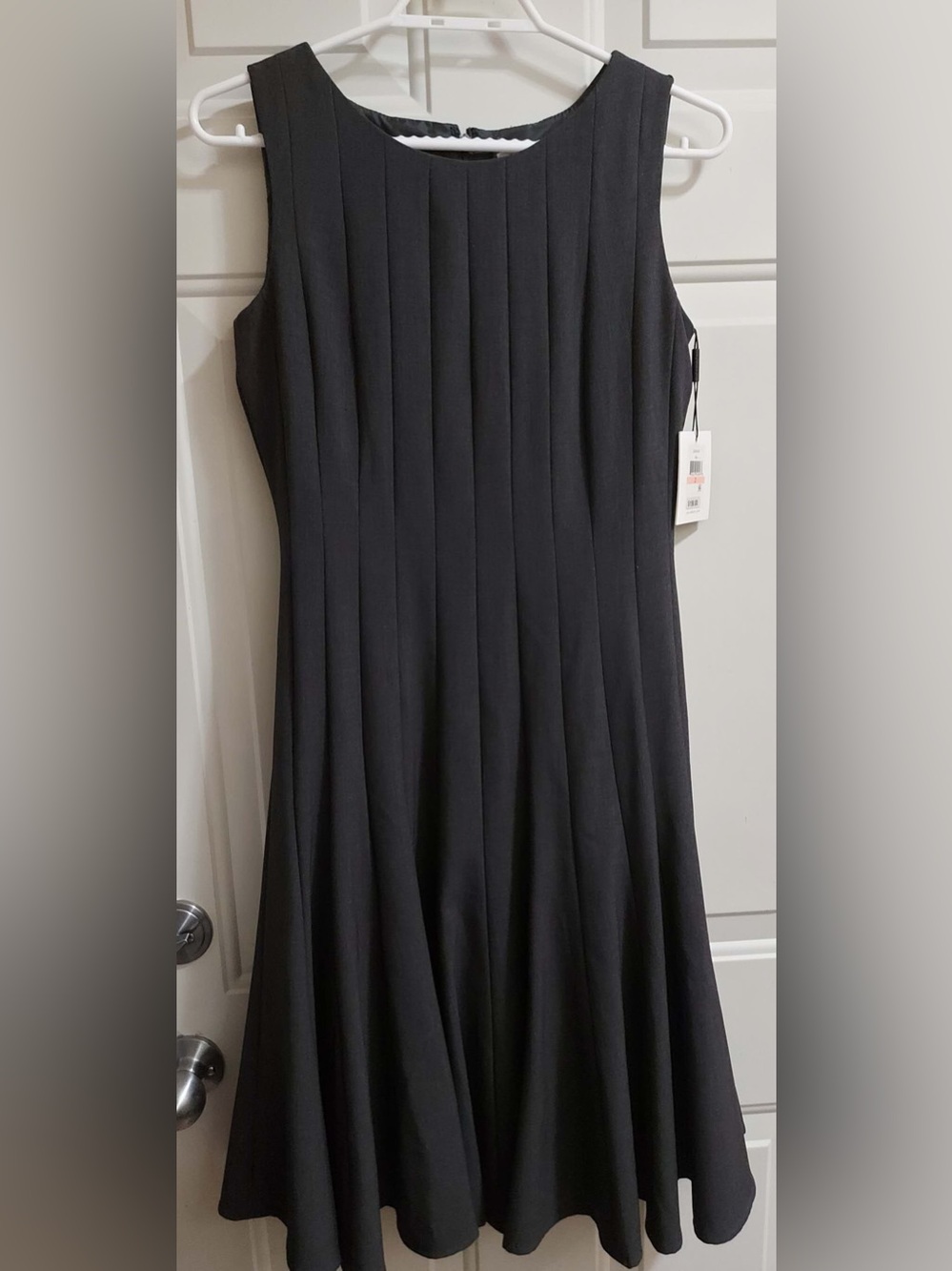 Calvin Klein dark grey pleated cocktail dress